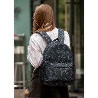 Женский рюкзак Sambag Brix PJT  чорний тканевий принт