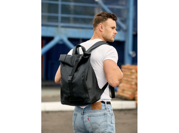 Мужской рюкзак ролл Sambag RollTop LZT чорний