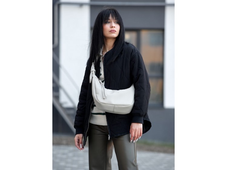 Женская сумка Sambag HOBO M серый шёлк