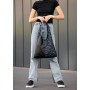 Женская сумка Sambag HOBO M черная принтованая