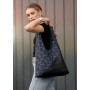 Женская сумка Sambag HOBO M черная принтованая