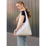Женская сумка Sambag хобо M белая с цветочным принтом