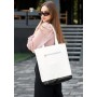 Женская сумка Sambag Шоппер Tote белая с черным