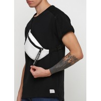 Сумка на пояс бананка Sambag Tirso MSHm белая с лентой