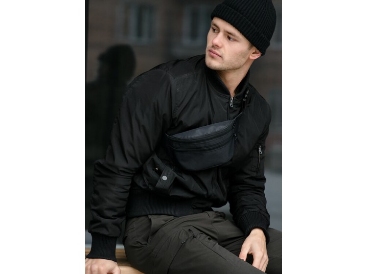 Поясная сумка бананка Sambag Tirso  LTH черный тканевый