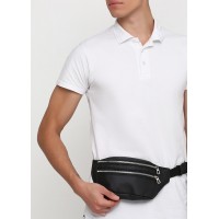 Сумка на пояс Sambag Tirso MSSm черная на 2 молнии