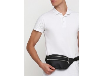 Сумка на пояс Sambag Tirso MSSm черная на 2 молнии