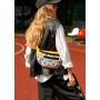 Женская тканевая сумка  с екокожей бананка Sambag Tirso Max желтая