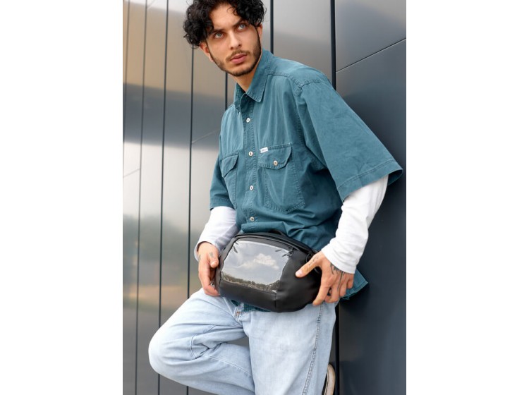 Большая черная мужская поясная сумка бананка Sambag DynamicDart черная