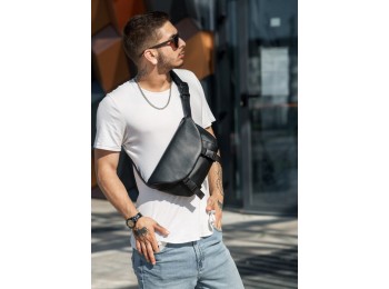 Мужская сумка бананка через плечо Sambag Tirso Zard черная