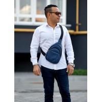 Мужская сумка через плечо слинг Sambag Brooklyn 0SH темно-синий