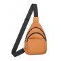 Мужская  кожаная сумка через плечо слинг Sambag Brooklyn SSH черный рыжая