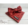Красная галстук бабочка с розочками ручной работы