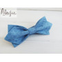Бабочка-галстук голубая с цветочным принтом ручной работы