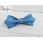 Бабочка-галстук голубая с цветочным принтом ручной работы