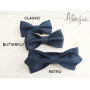 Темно-синяя галстук бабочка однотонная ручной работы Major Style