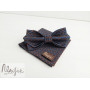 Сине-коричневая галстук бабочка в клетку ручной работы Major Style