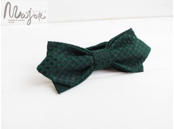 Зелена однотонна краватка метелик