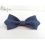 Темно-синяя галстук-бабочка в горошек ручной работы Major Style