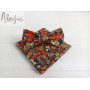 Цветочная галстук бабочка сине-оранжевая ручной работы Major Style