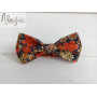 Цветочная галстук бабочка сине-оранжевая ручной работы Major Style