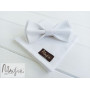 Белая галстук бабочка однотонная ручной работы Major Style