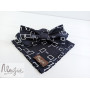 Шелковая галстук-бабочка черная с узором ручной работы Major Style