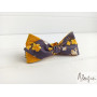 Двустороння краватка метелик самовяз сіра в квітковий принт ручної роботи Major Style