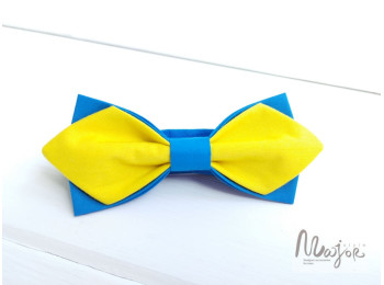 Краватка метелик жовто-блакитна ретро