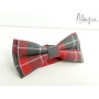 Сіро-червона метелик-краватка  ручної роботи Major Style