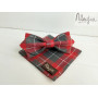 Сіро-червона метелик-краватка  ручної роботи Major Style