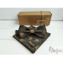 Чоловічий метелик синьо-коричневий з візерунком ручної роботи Major Style
