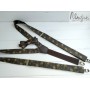 Синьо-коричневі підтяжки та метелик в квітки ручної роботи Major Style