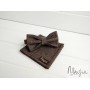 Коричневая бабочка галстук в клетку ручной работы Major Style