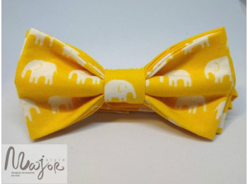 Дитячий краватка метелик "Жовті слони"