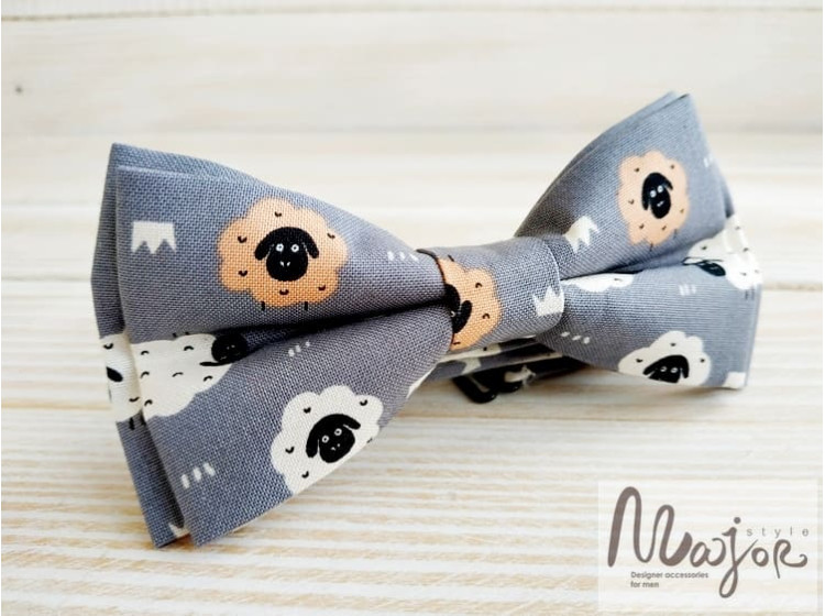 Дитячий краватка метелик "Баранці" ручної роботи Major Style