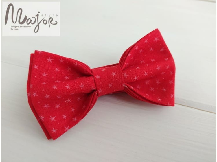 Красная галстук-бабочка детская звезды ручной работы Major Style
