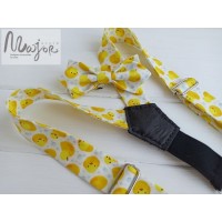 Подтяжки и бабочка детские жёлтые уточки