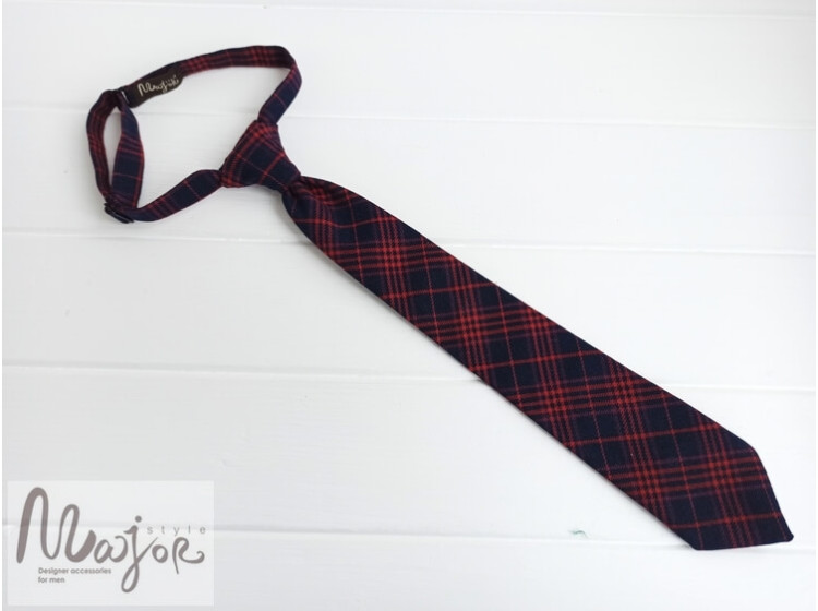 Краватка для хлопчика червоно-синя клітка ручной работы