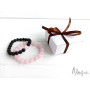 Набор браслетов на руку женский розовый кварц и лава Major Style ручной работы