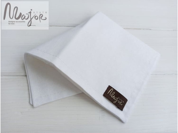 Білий нагрудний платок Паше ручної роботи Major Style