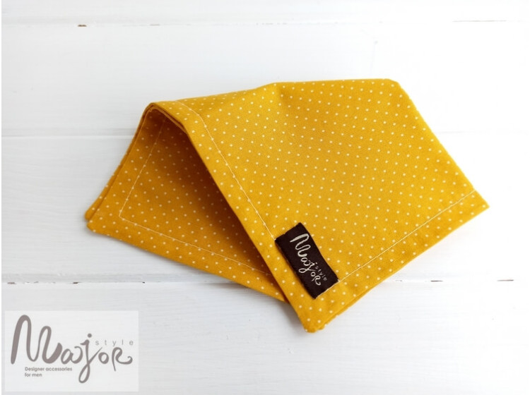 Желтый нагрудний платок Паше в горох ручной работы Major Style