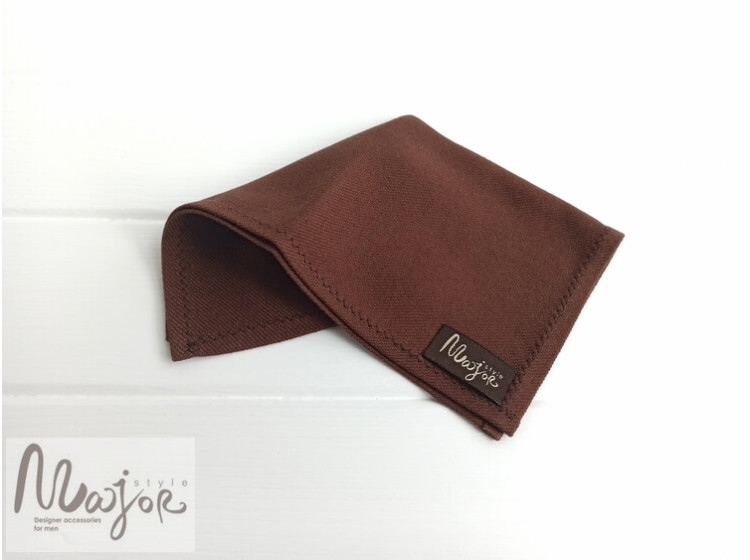 Шерстяной платок Паше коричневый однотонный ручной работы Major Style