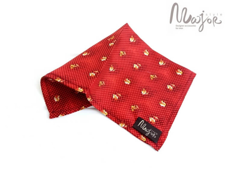 Шовковий платок Паше червоний візерунок ручної роботи Major Style