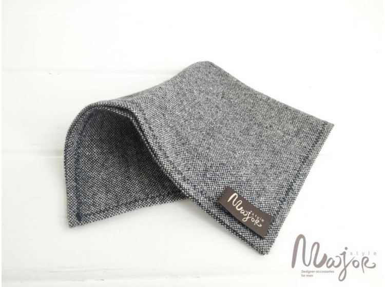 Серый шерстяной платок Паше меланж ручной работы Major Style