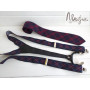 Підтяжки з краваткою в клітинку ручної роботи Major Style