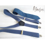 Синьо блакитні підтяжки і краватка однотонні ручної роботи Major Style