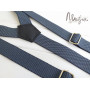 Синьо-блакитна краватка метелик з підтяжками ручної роботи Major Style