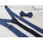 Краватка метелик і підтяжки синє-голубі ручної роботи Major Style