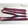 Бордово-сині підтяжки з фіолетовою краваткою ручної роботи Major Style